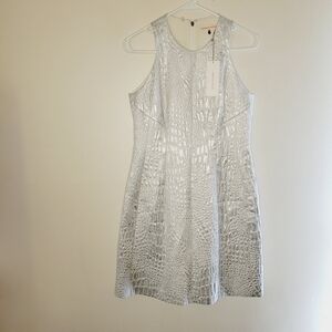 Rebecca Taylor Dress Metallic Croc Women's Size 6 Mystical Shiny Classic Elegant